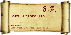 Beksi Priszcilla névjegykártya